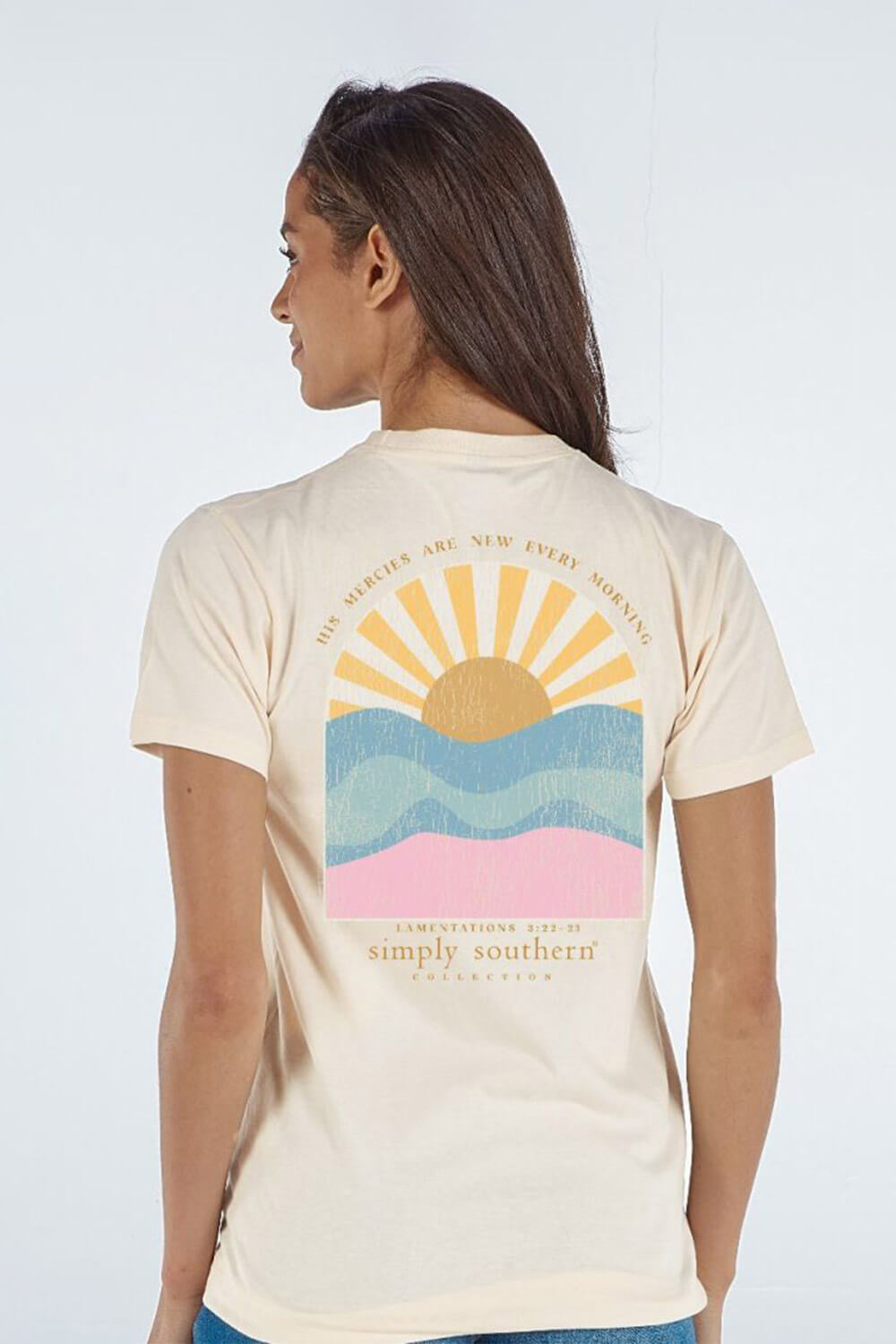 Simply Southern New Patch Sunrise T-Shirt for Women in Wisp