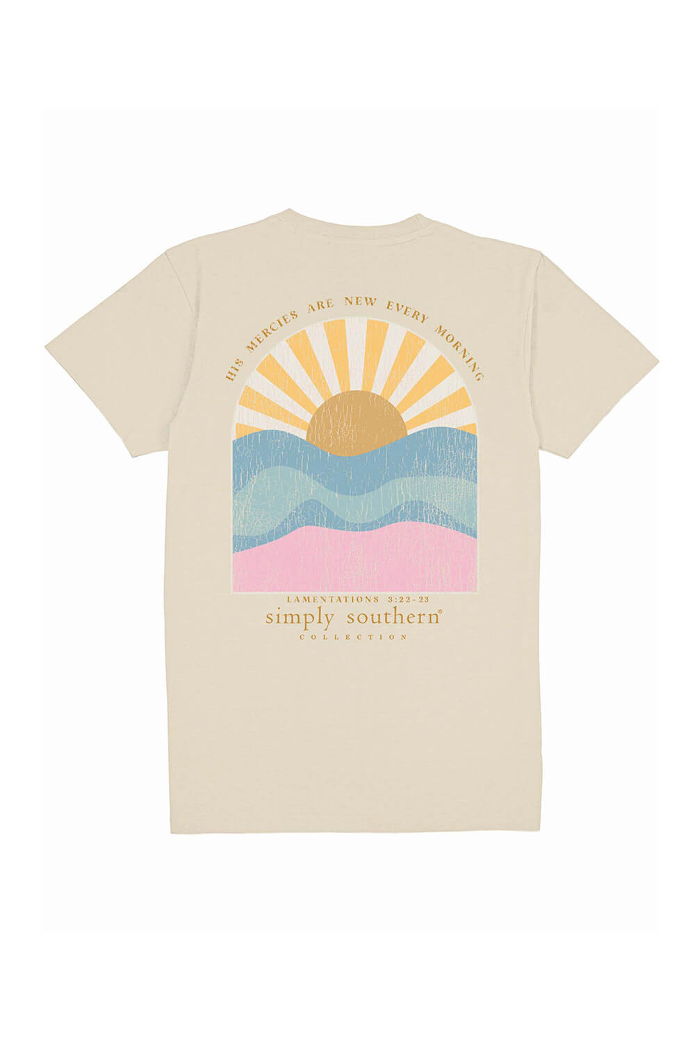 Simply Southern Youth New Patch Sunrise T-Shirt for Girls in Wisp