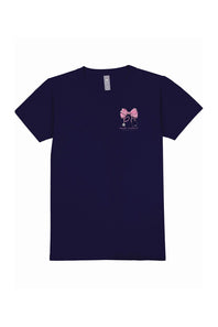 Simply Southern Plus Size Pink Bow Nurse T-Shirt for Women in Navy