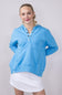 Simply Southern Womens Oversized ½ Snap Hoodie for Women in Blue