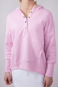Womens Simply Southern Oversized ½ Snap Hoodie for Women in Pink