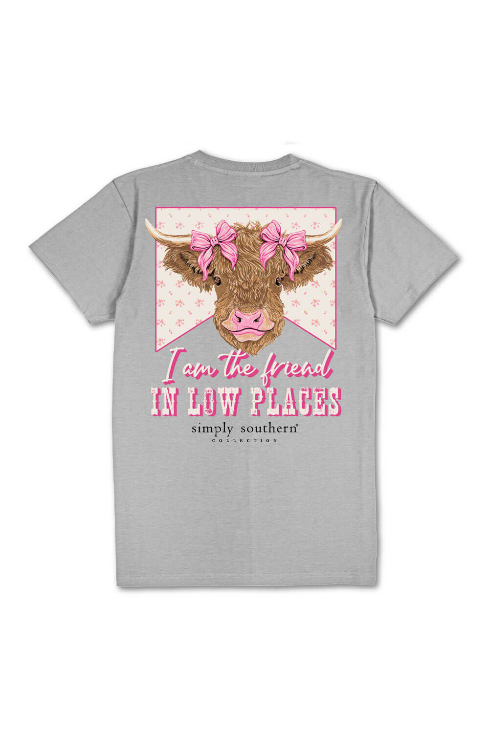 Simply Southern Plus Size Friend In Low Places T-Shirt for Women in Heather Grey