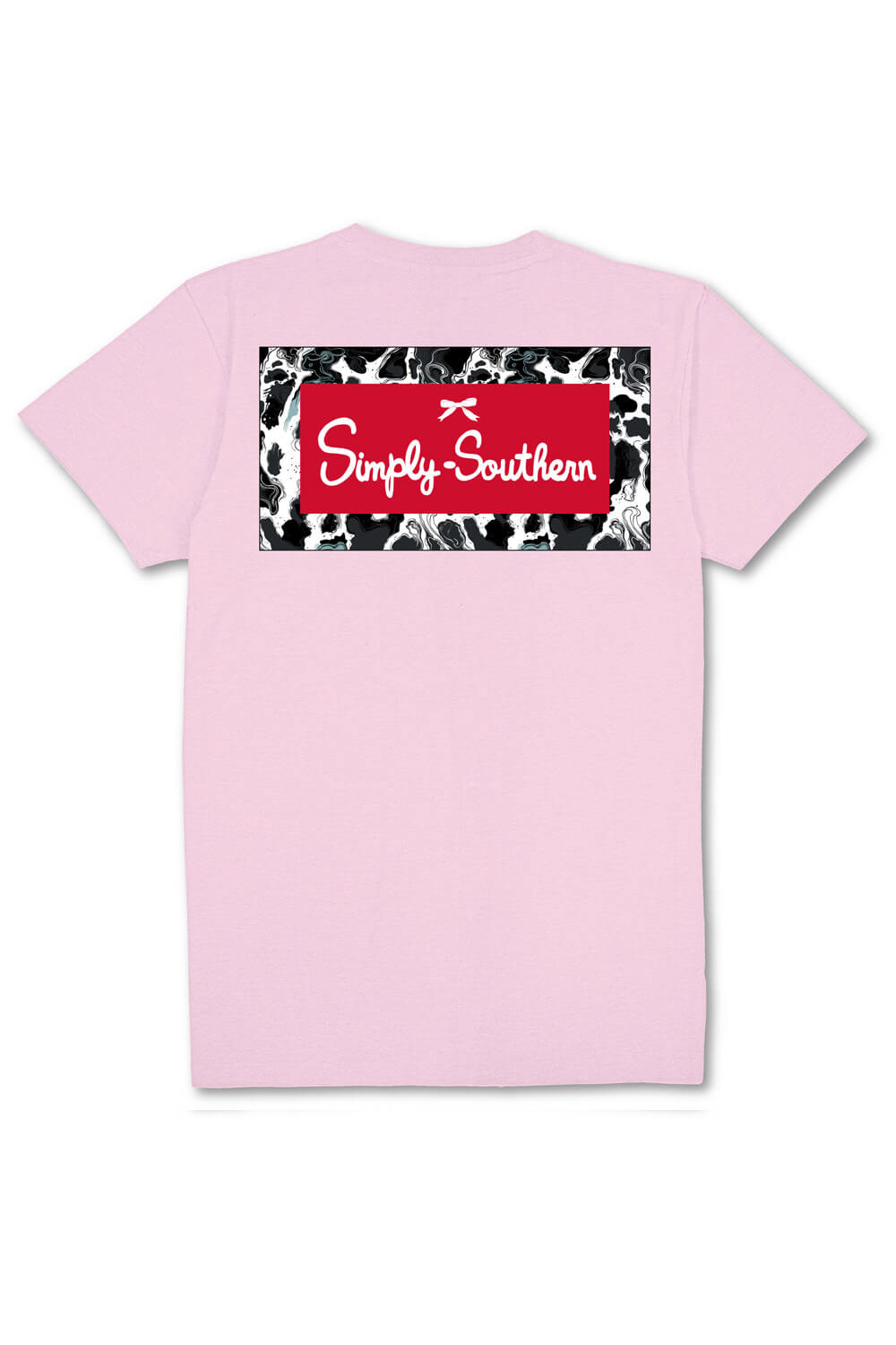 Simply Southern Plus Size Cow Logo T-Shirt for Women in Light Pink