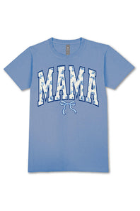Simply Southern Plus Size Floral Mama T-Shirt for Women in Blue