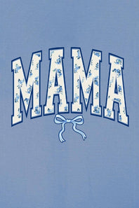 Simply Southern Plus Size Floral Mama T-Shirt for Women in Blue