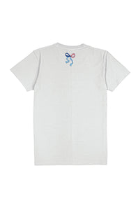 Simply Southern Plus Size Americana Patchwork Bow T-Shirt in Whitewater Grey