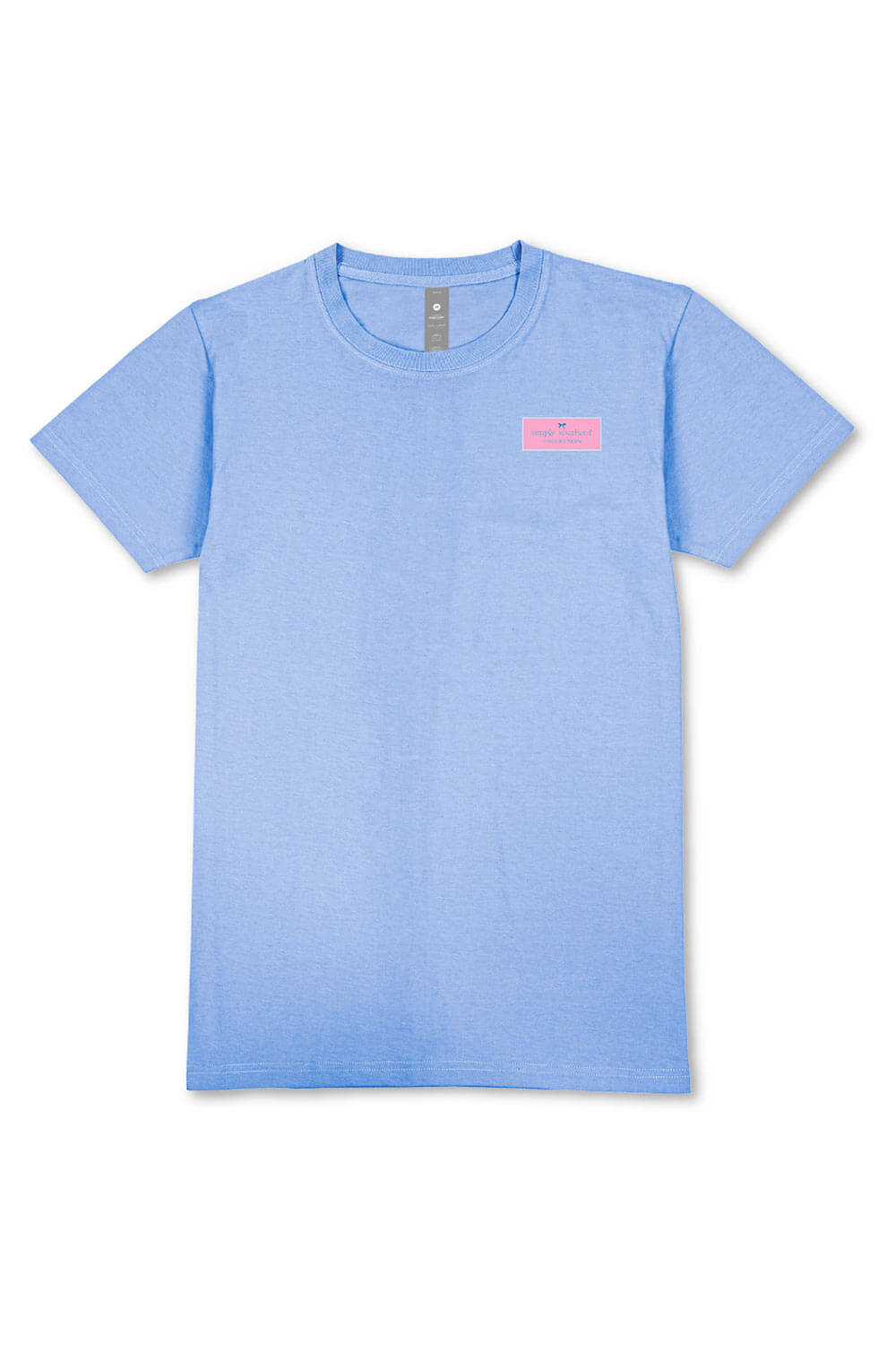 Simply Southern Plus Size Patch Work Logo T-Shirt for Women in Wave Blue