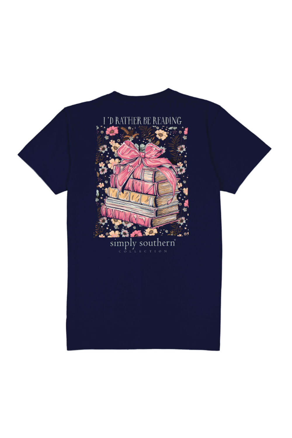 Simply Southern Plus Size I’d Rather Be Reading T-shirt for Women in Navy