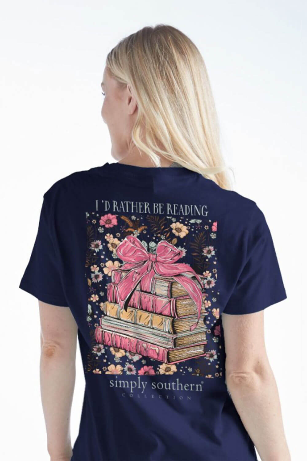 Simply Southern TShirts I’d Rather Be Reading T-shirt for Women in Navy