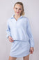 Simply Southern Womens Ribbed Panel Modal Knit ¼ Zip for Women in Powder Blue