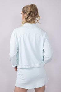 Simply Southern Womens Ribbed Panel Modal Knit ¼ Zip for Women in Seafoam
