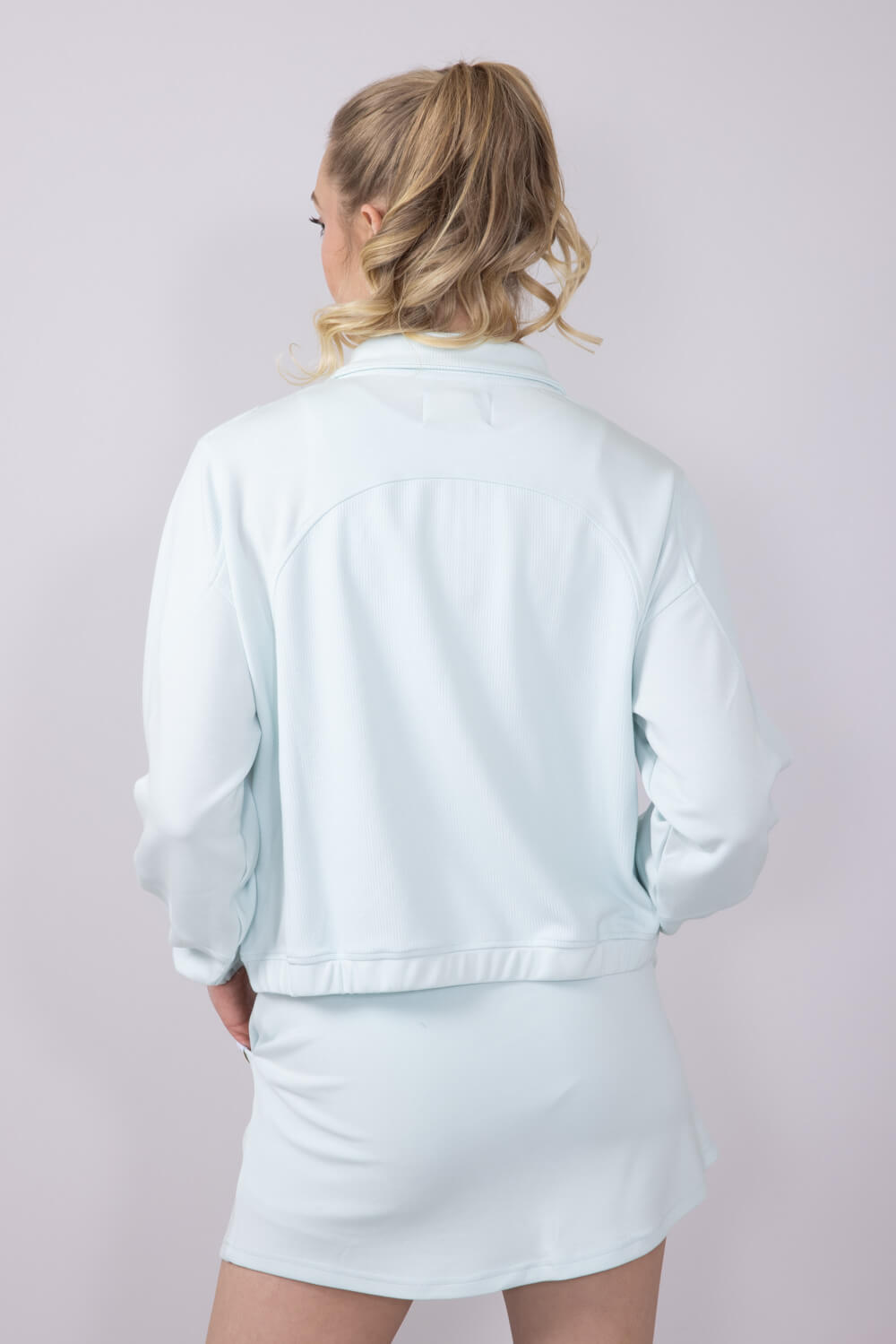 Simply Southern Womens Ribbed Panel Modal Knit ¼ Zip for Women in Seafoam