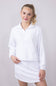 Womens Simply Southern Ribbed Panel Modal Knit ¼ Zip for Women in White