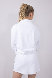 Womens Simply Southern Ribbed Panel Modal Knit ¼ Zip for Women in White