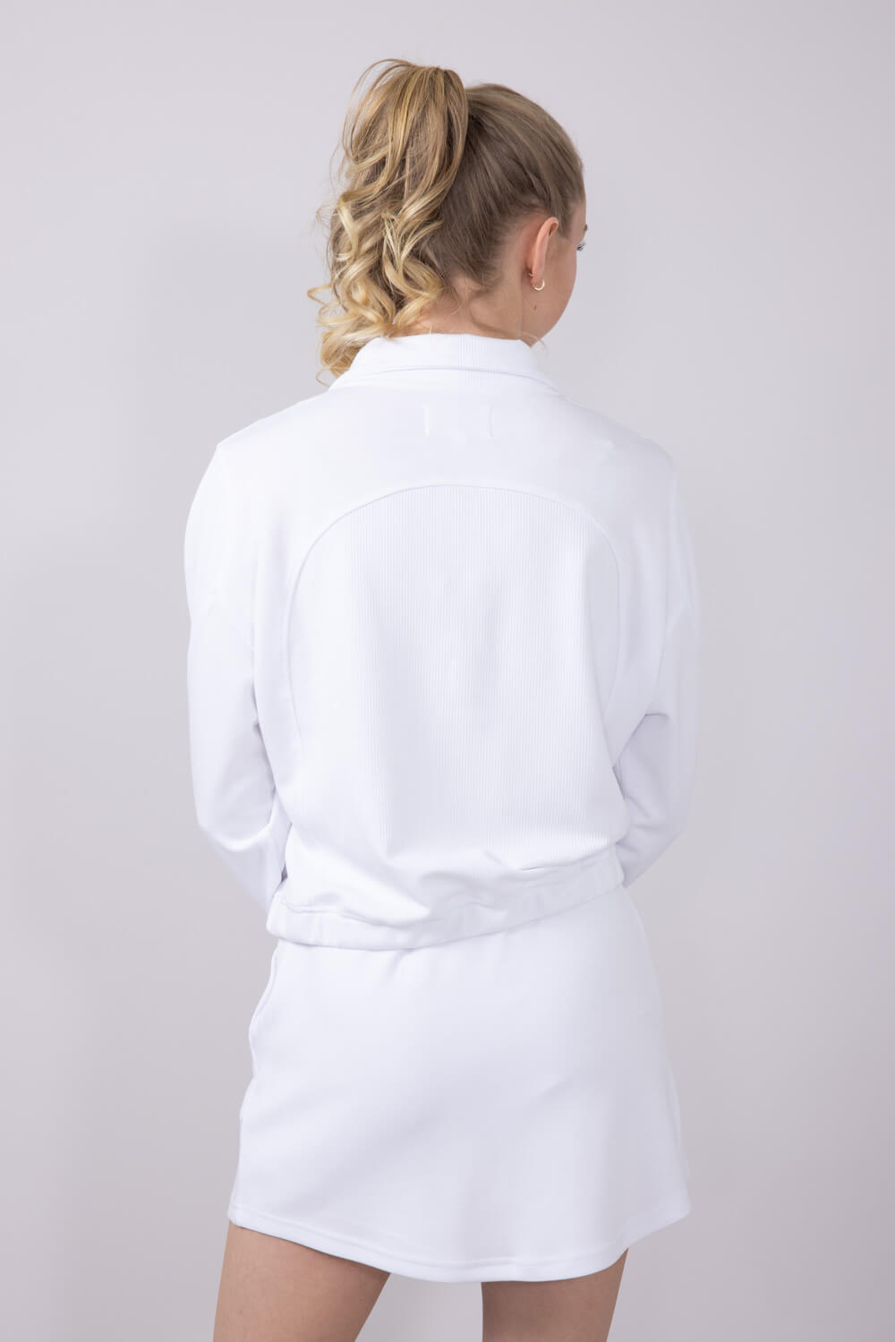 Womens Simply Southern Ribbed Panel Modal Knit ¼ Zip for Women in White