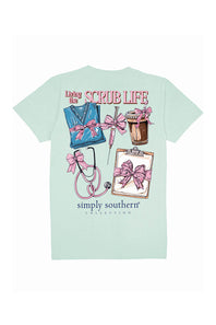 Simply Southern Living The Scrub Life T-Shirt for Women in Mint