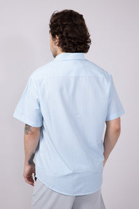 Simply Southern Mens Top Seer Stripe Button Down Shirt for Men in Blue
