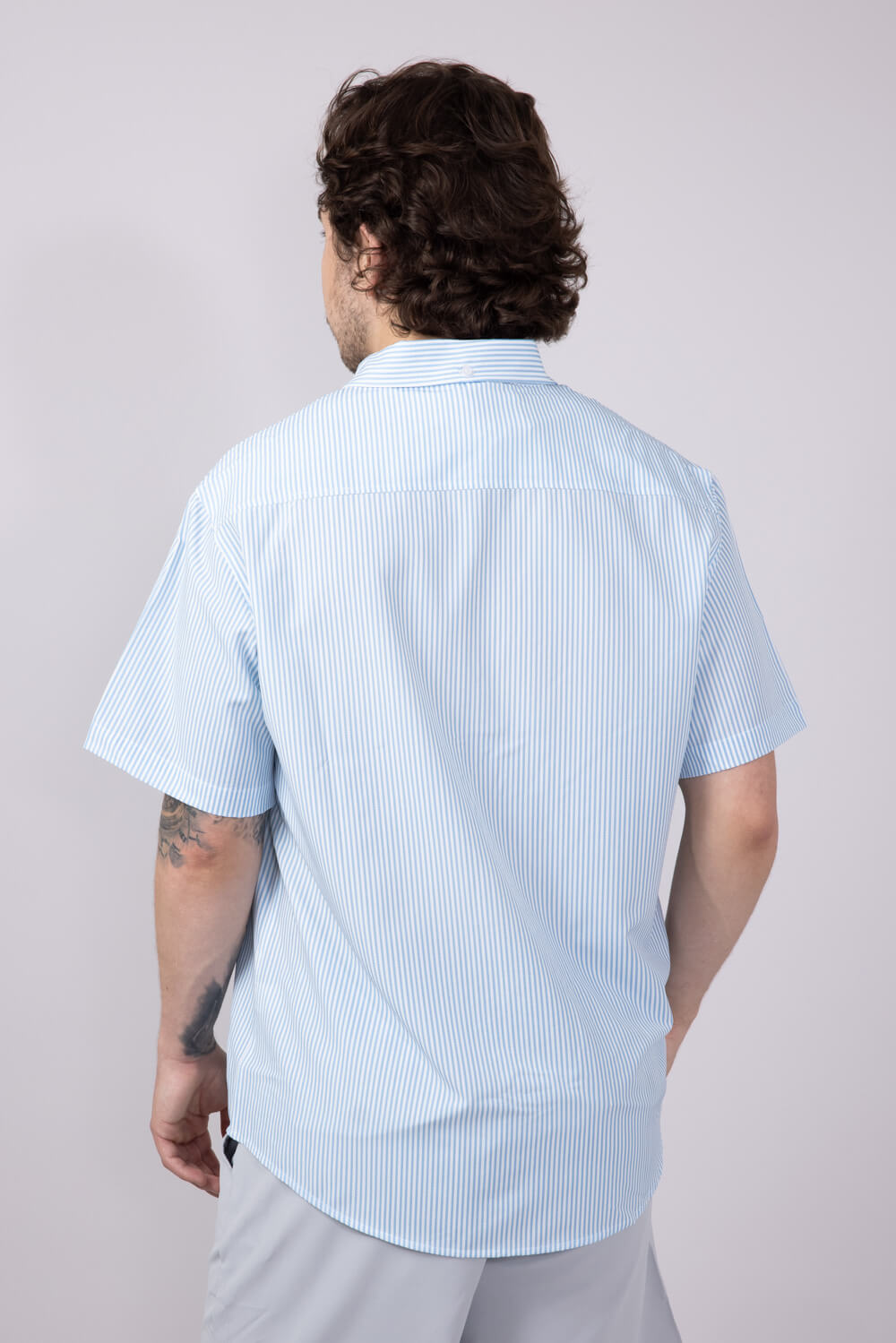 Simply Southern Mens Top Seer Stripe Button Down Shirt for Men in Blue