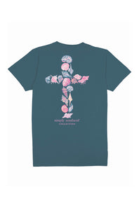 Simply Southern Shell Cross T-Shirt for Women in Comet Blue