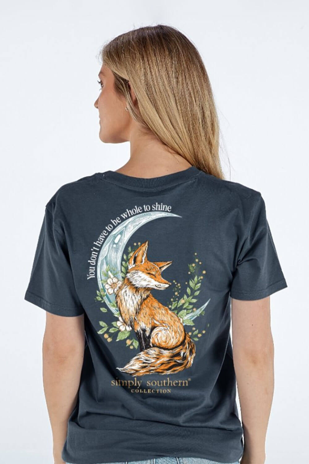Women's Simply Southern Shirts Whole To Shine T-Shirt for Women in Heather Navy