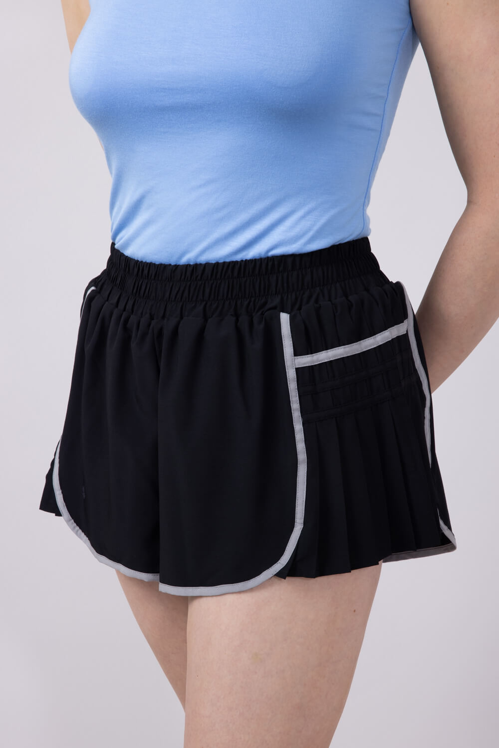 Simply Southern Clothing Side Pleated Shorts for Women in Black
