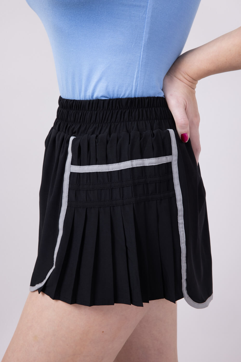 Simply Southern Clothing Side Pleated Shorts for Women in Black
