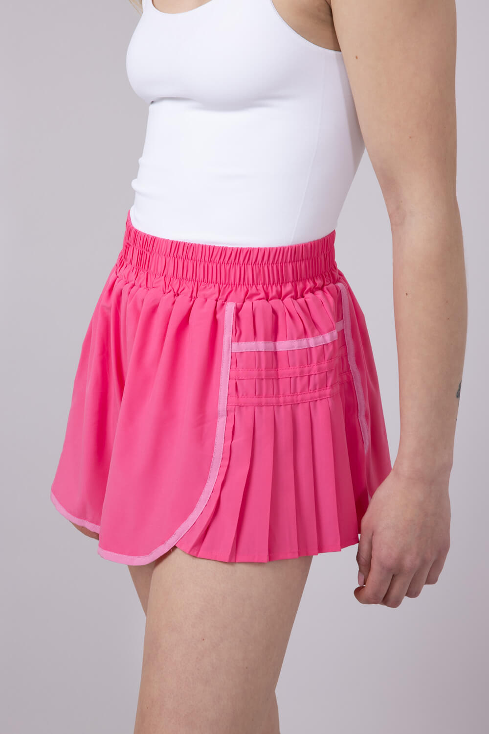 Simply Southern Womens Side Pleated Shorts for Women in Hot Pink