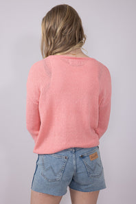 Simply Southern Womens America Sunset Sweater for Women in Coral