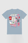 Simply Southern Plus Size Eras Stickers T-Shirt for Women in Stone Blue
