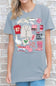 Simply Southern Eras Stickers T-Shirt for Women in Stone Blue