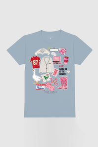 Simply Southern Eras Stickers T-Shirt for Women in Stone Blue