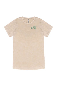 Simply Southern Plus Size Lucky Girl T-shirt for Women in Washed Ecru