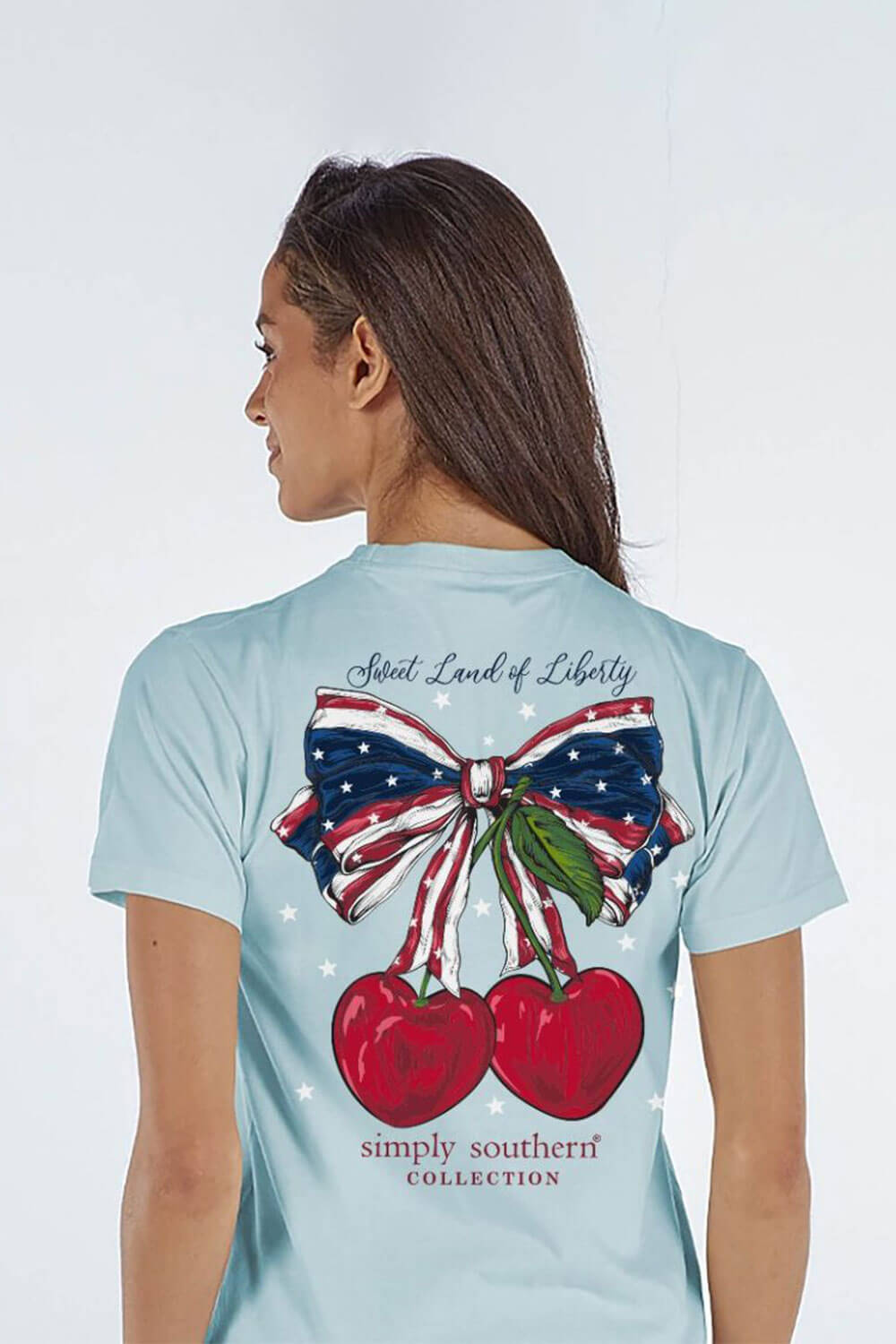 Simply Southern Land Of Liberty T-Shirt for Women in Ice