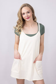 Womens Simply Southern Tara Romper Dress for Women in Off White