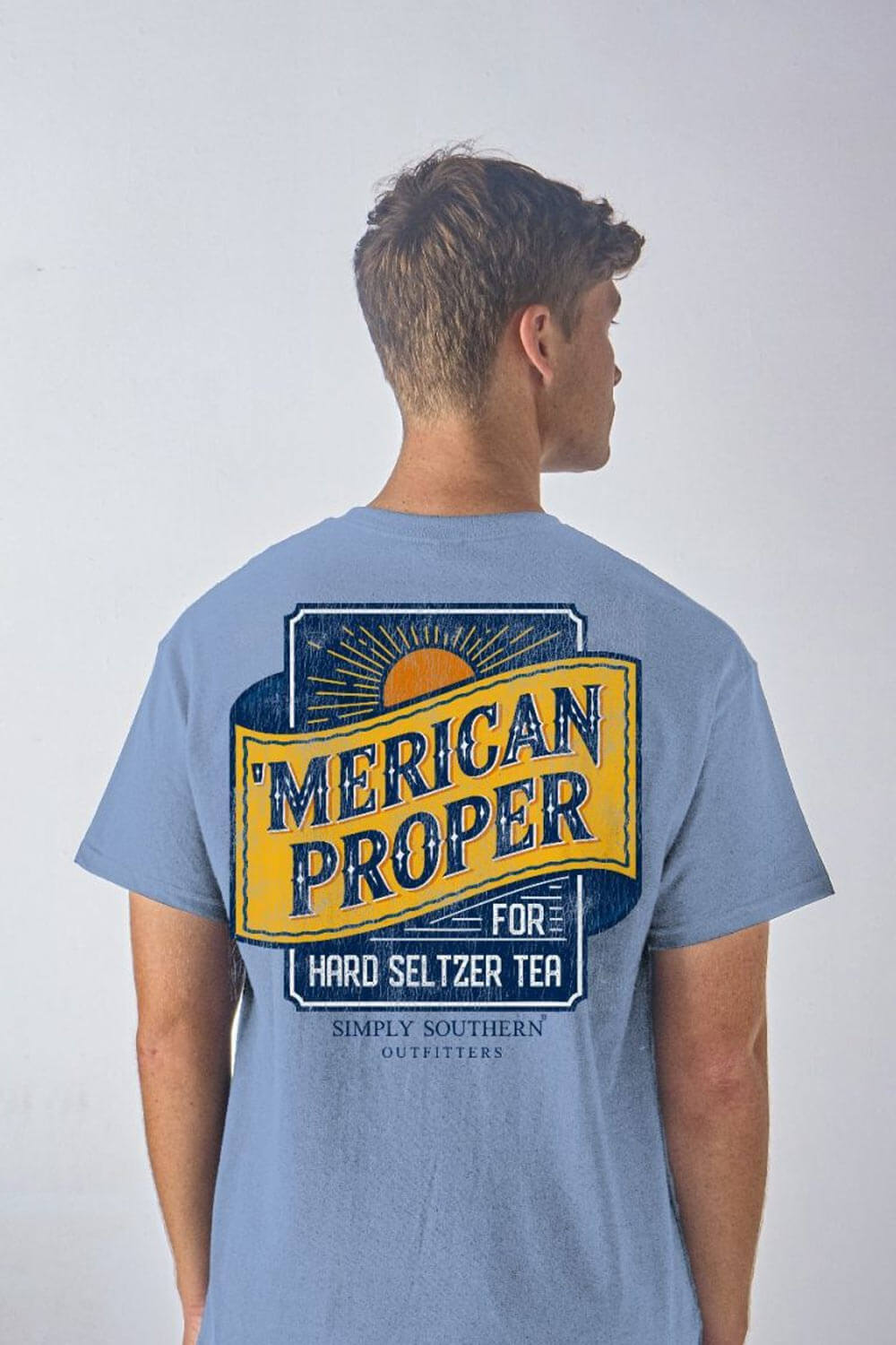 Mens Simply Southern T-Shirts Seltzer T-Shirt for Men in Sea