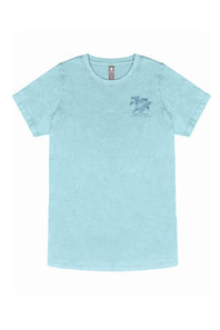  Simply Southern Womens T-Shirts Trust The Flow Track T-Shirt for Women in Wash Aqua Blue 
