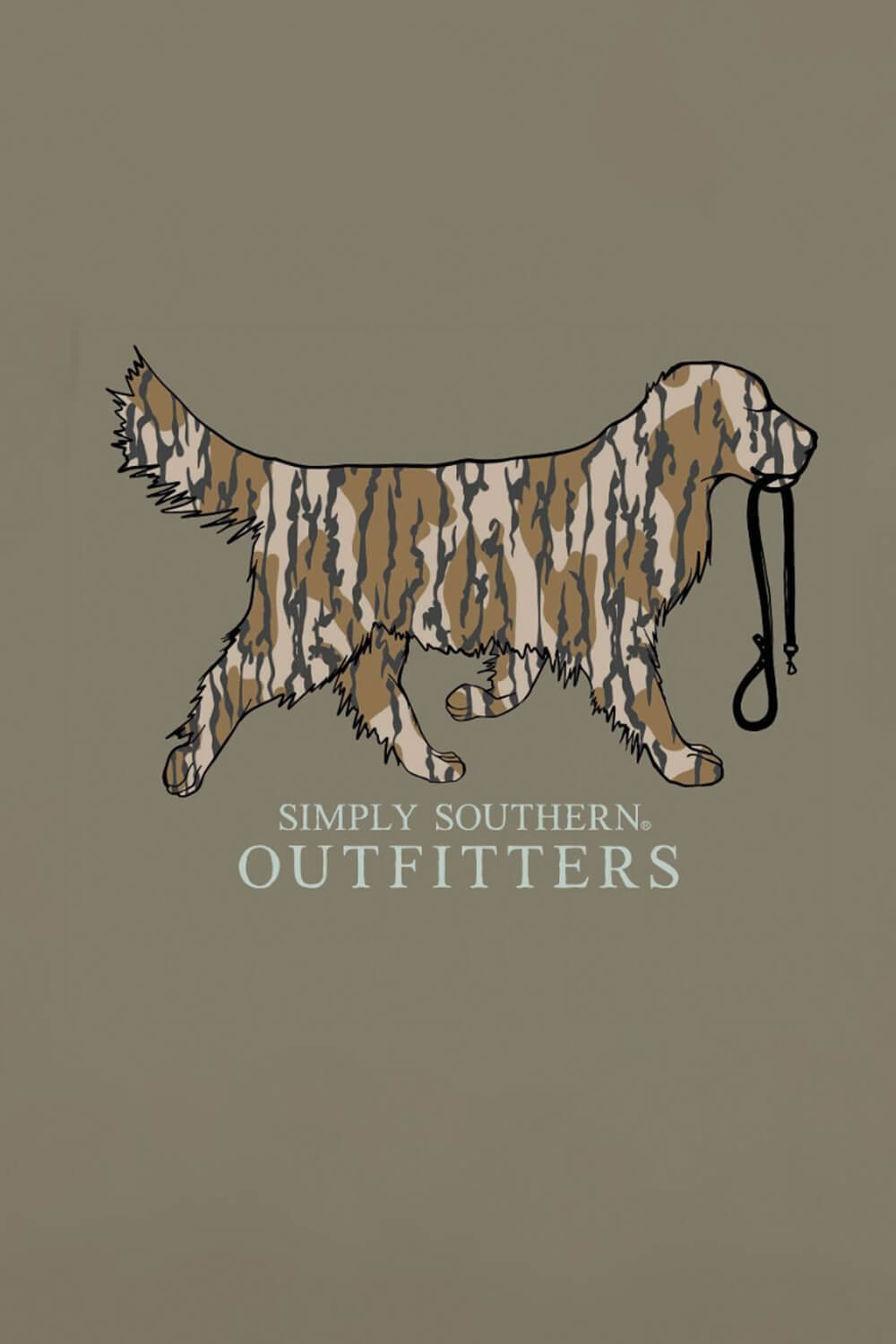 Men's Simply Southern Camo Dog T-Shirt for Men in Brown
