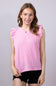 Womens Simply Southern Urban Ribbed Knit Ruffled Sleeve Top for Women in Blush