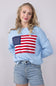 Womens Simply Southern USA Sweater for Women in Light Blue