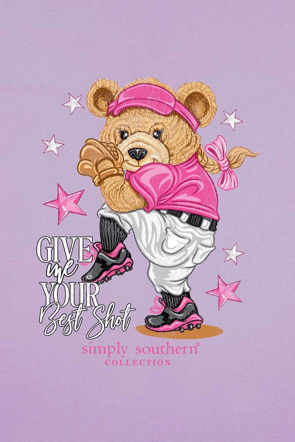 Girls Simply Southern Shirts Youth Best Shot T-Shirt for Girls in Lilac