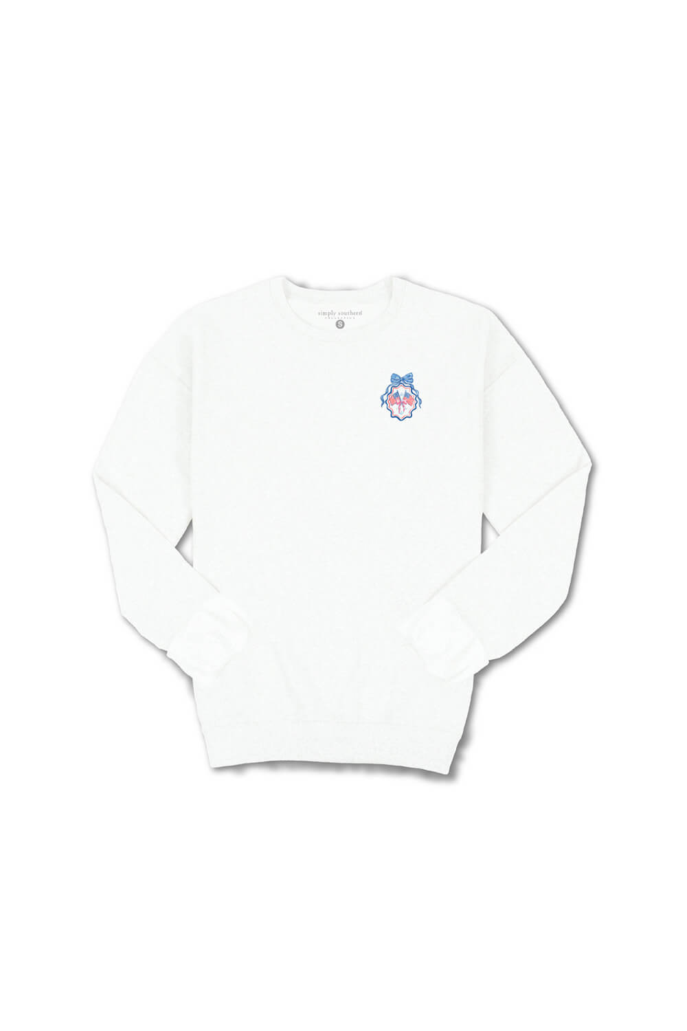 Simply Southern Youth American Belle Fleece Sweatshirt for Girls in White