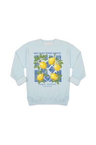 Simply Southern Youth Girls Easy Peasy Fleece Sweatshirt for Girls in Mint