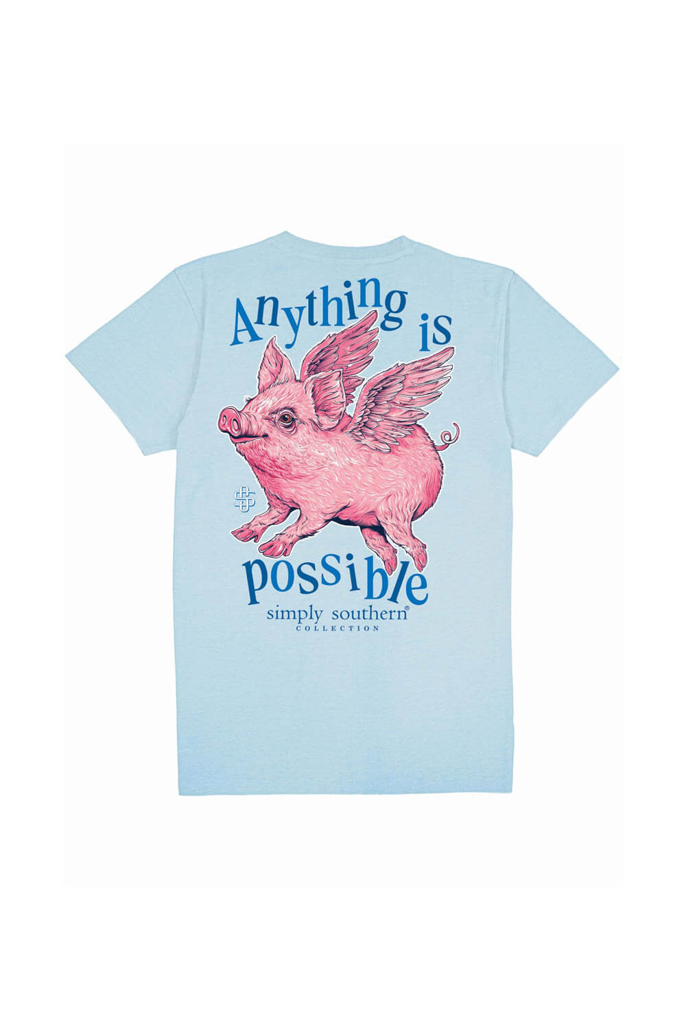 Simply Southern Youth Girls T-Shirt Anything Is Possible T-shirt for Girls in Ice Blue