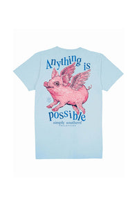 Simply Southern Youth Girls T-Shirt Anything Is Possible T-shirt for Girls in Ice Blue