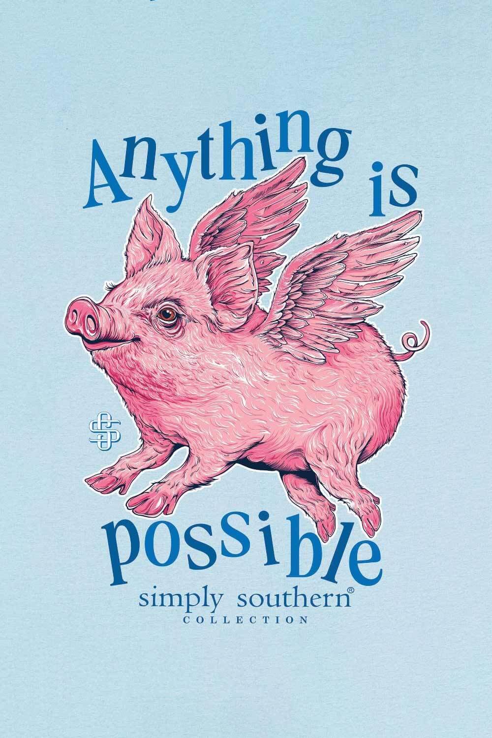 Simply Southern Youth Girls T-Shirt Anything Is Possible T-shirt for Girls in Ice Blue