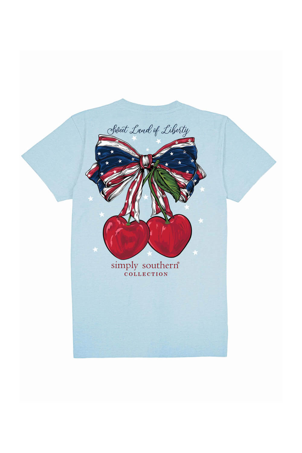 Girls Simply Southern Youth Land Of Liberty T-Shirt for Girls in Ice