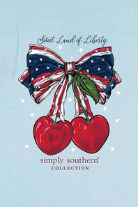 Girls Simply Southern Youth Land Of Liberty T-Shirt for Girls in Ice