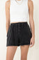 Washed Pull On Lounge Shorts for Women in Black