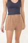 Washed Pull On Lounge Shorts for Women in Brown