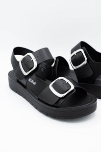 Soda Jackie Platform Sandals for Women in Black